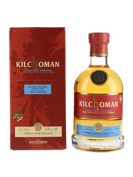 Kilchoman 2012 Single Bourbon Cask 726 Bottled 2021 70cl / 55.4%