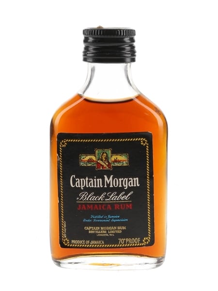 Captain Morgan Black Label Jamaica Rum Bottled 1970s 5cl / 40%