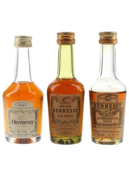 Hennessy Bras Arme & VS Bottled 1960s-1980s 3 x 4cl-5cl / 40%