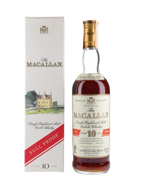 Macallan 10 Year Old Full Proof Bottled 1980s - Giovinetti 75cl / 57%