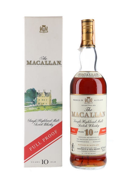 Macallan 10 Year Old Full Proof Bottled 1980s - Giovinetti 75cl / 57%