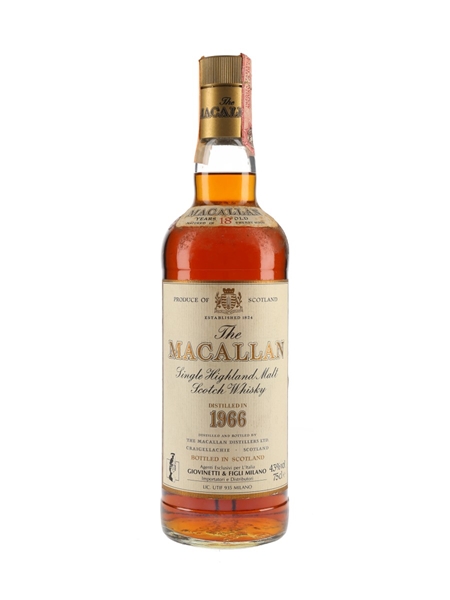 Macallan 1966 18 Year Old Bottled 1980s - Giovinetti 75cl / 43%