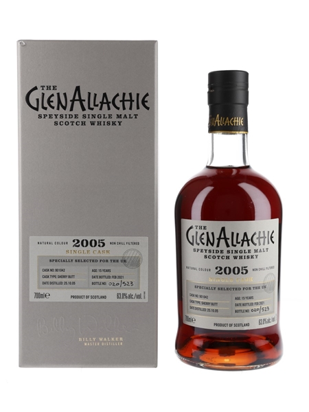 Glenallachie 2005 15 Year Old Single Cask 901042 Bottled 2021 - UK Exclusive 70cl / 63%