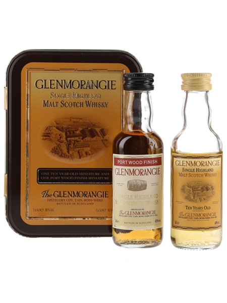 Glenmorangie Port Wood Finish & 10 Year Old Set Bottled 2000s 2 x 5cl