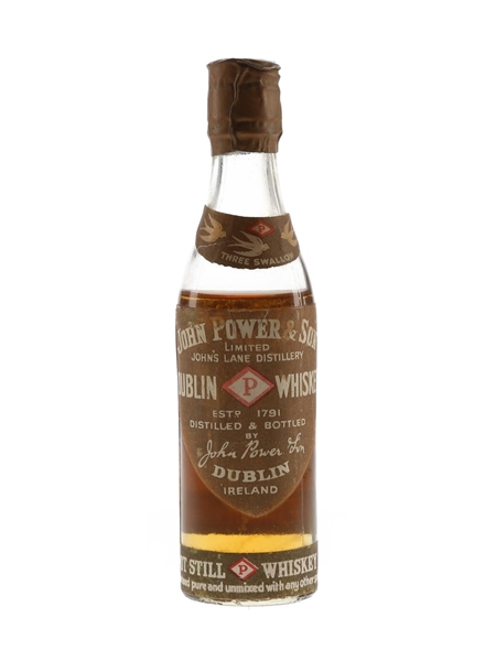 John Power & Son Bottled 1950s - Aer Lingus 7cl