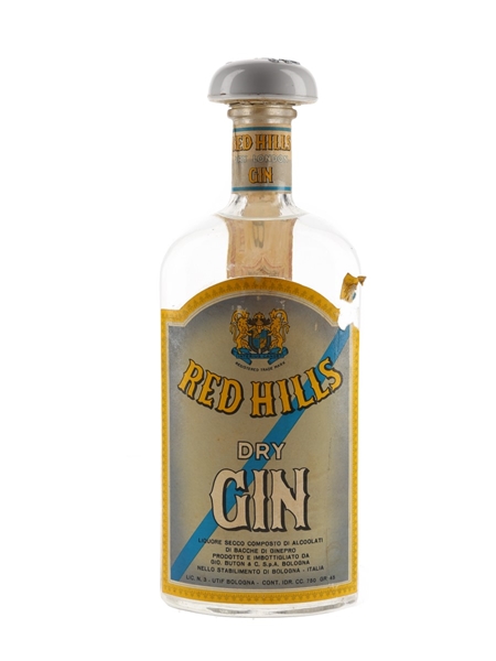 Red Hills Dry London Gin Bottled 1950s - Buton 75cl / 45%