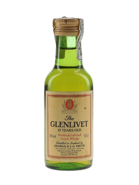 Glenlivet 12 Year Old Bottled 1980s - Rene Briand 5cl / 43%