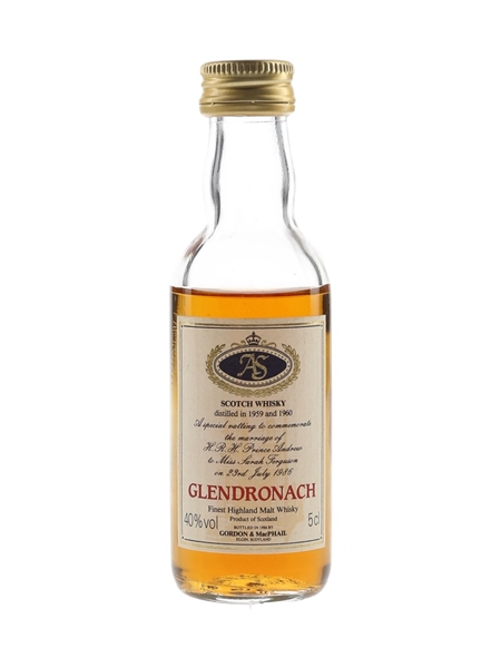 Glendronach Royal Wedding 1959 & 1960 Bottled 1986 - Gordon & MacPhail 5cl / 40%