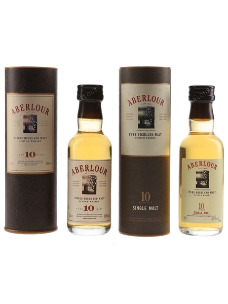 Aberlour 10 Year Old Bottled 1990s 2 x 5cl / 40%