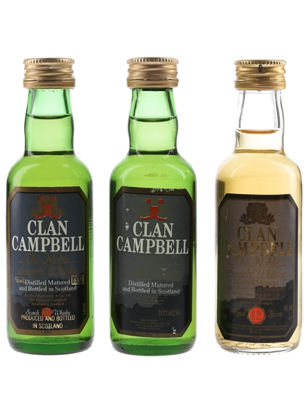 Clan Campbell Bottled 1980s 3 x 5cl