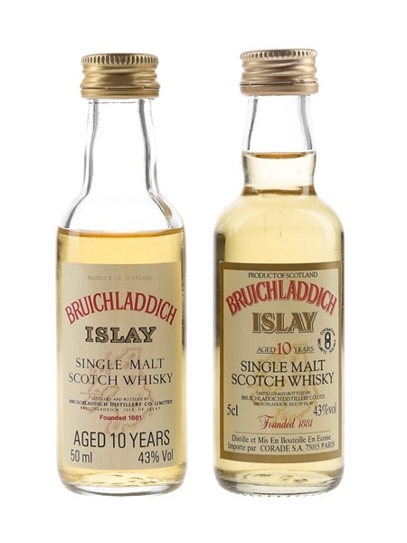 Bruichladdich 10 Year Old Bottled 1980s 2 x 5cl / 43%