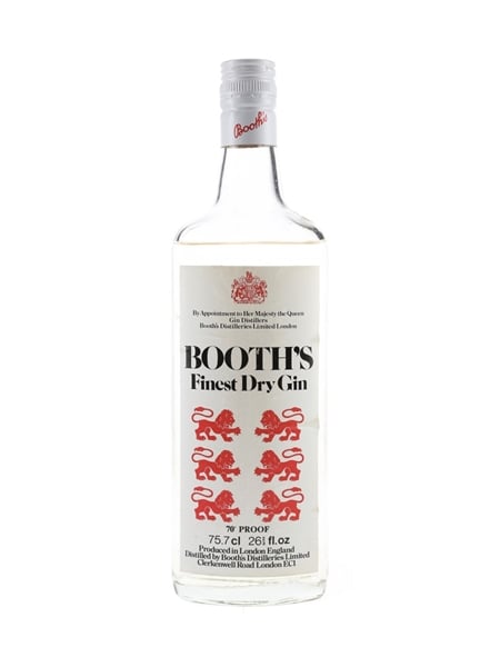 Booth's Finest Dry Gin Bottled 1970s 75.7cl / 40%