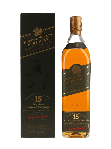 Johnnie Walker 15 Year Old Pure Malt Green Label Bottled 1990s 70cl / 43%