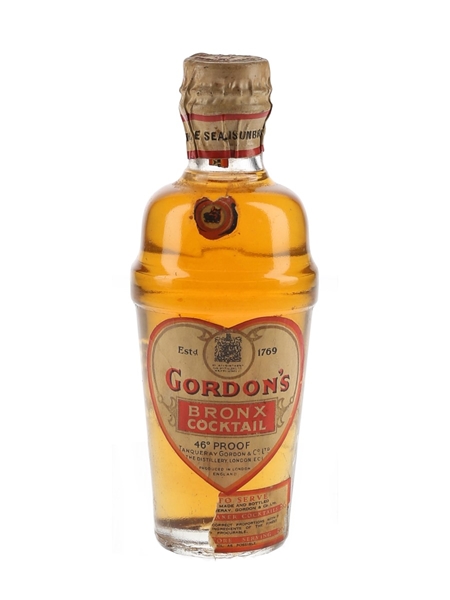 Gordon's Bronx Cocktail Spring Cap Bottled 1940s 5cl / 26.3%