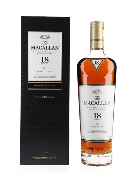 Macallan 18 Year Old Sherry Oak Annual 2018 Release 70cl / 43%