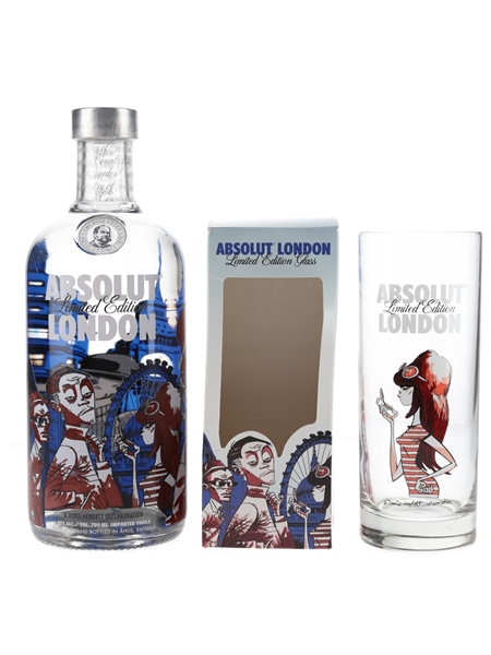 Absolut London Limited Edition With Glass Jamie Hewlett Collaboration 70cl / 40%