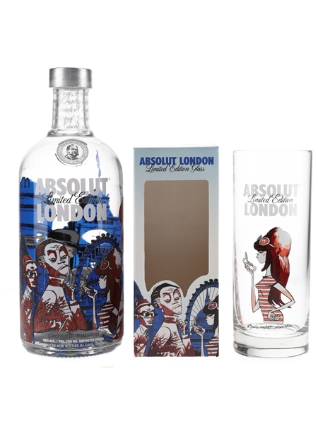 Absolut London Limited Edition With Glass Jamie Hewlett Collaboration 70cl / 40%