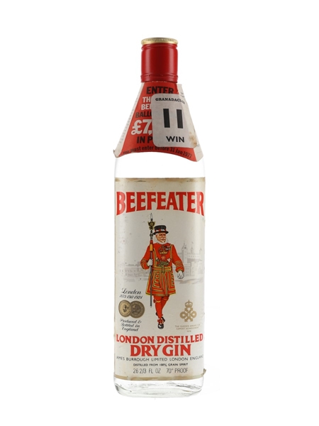 Beefeater London Distilled Dry Gin Bottled 1970s 75.7cl / 40%