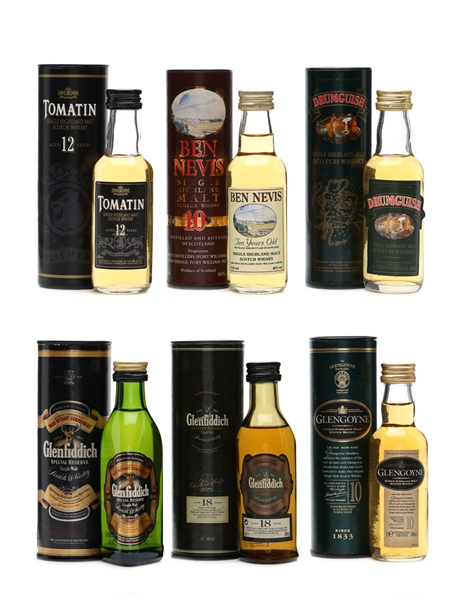 6 x Single Malt Scotch Whisky Miniatures 