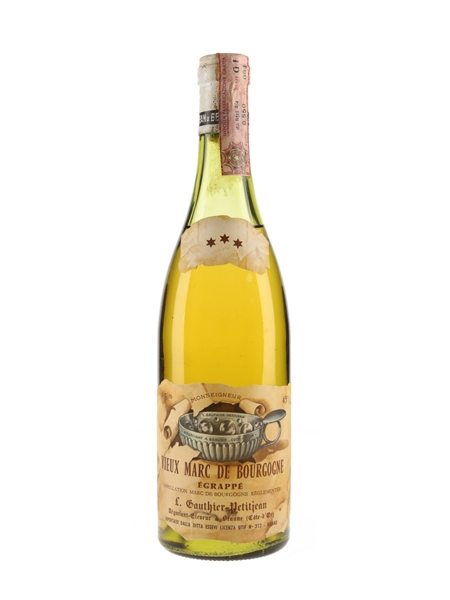 Gauthier Petitjean Vieux Marc De Bourgogne Egrappe 3 Star Bottled 1960s 75cl / 45%