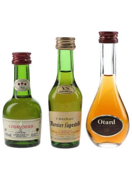 Courvoisier 3 Star, Marnier Lapostolle VS & Otard VSOP  3 x 2.7cl-3cl / 40%