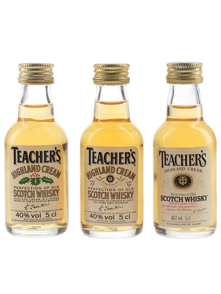 Teacher's Highland Cream Bottled 1980s-1990s 3 x 5cl / 40%