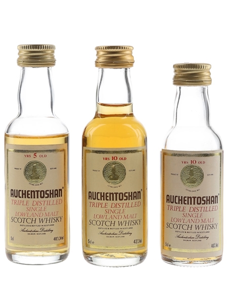 Auchentoshan 10 Year Old Bottled 1980s 3 x 5cl / 40-43%