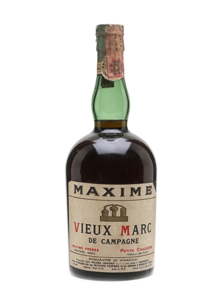 Maxime Vieux Marc De Champagne Bottled 1960s 73cl / 40%