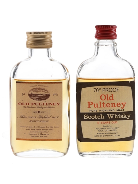 Old Pulteney 8 Year Old Bottled 1970s-1980s  - Gordon & MacPhail 2 x 5cl / 40%