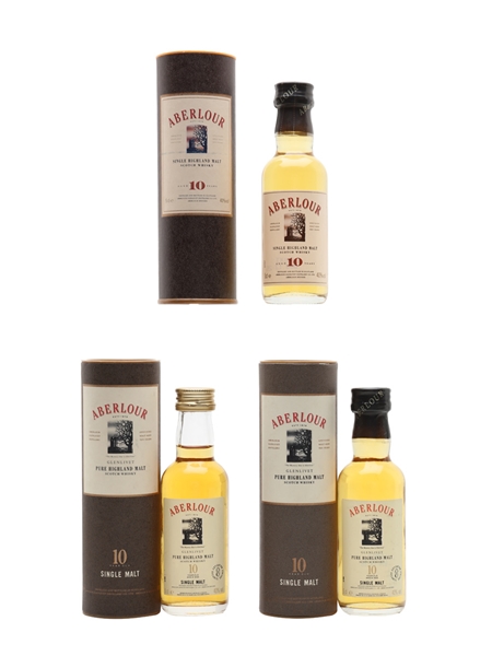 Aberlour 10 Year Old Bottled 1990s & 2000s 3 x 5cl