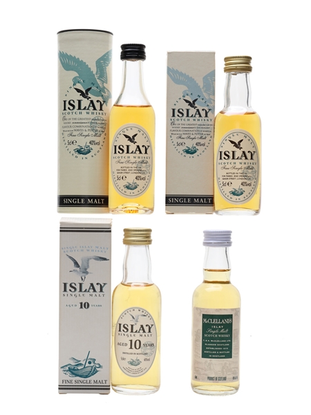 Assorted Islay Malt Scotch Whisky  4 x 5cl / 40%