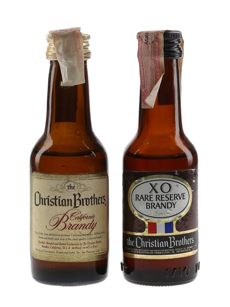 Christian Brothers Californian Brandy & XO Rare Reserve Bottled 1970s-1980s 2 x 5cl