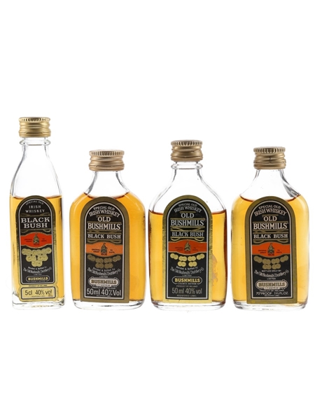 Old Bushmills Black Bush Bottled 1970s & 1980s 4 x 5cl / 40%