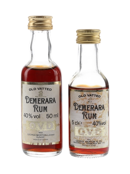 OVD Old Vatted Demerara Rum Bottled 1980s - George Morton 2 x 5cl / 40%