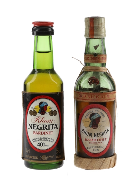 Bardinet Rhum Negrita Bottled 1950s & 1970s 2 x 5cl