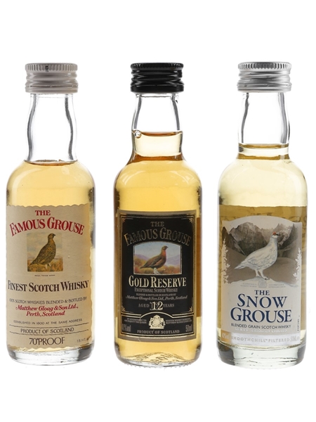 Famous Grouse Finest, Snow Grouse & Gold Reserve 12 Year Old  3 x 5cl