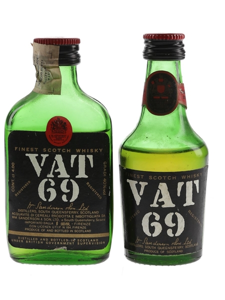 Vat 69 Bottled 1970s 2 x 4cl