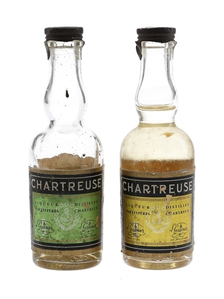 Chartreuse Green & Yellow Bottled 1960s-1970s 2 x 3cl