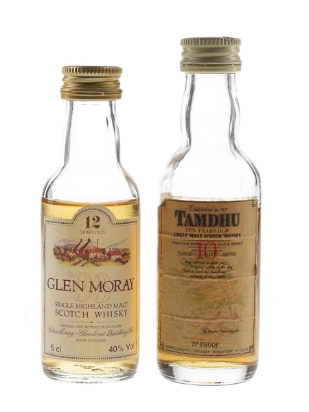 Glen Moray 12 & Tamdhu 10 Year Old Bottled 1970s-1980s 2 x 5cl / 40%