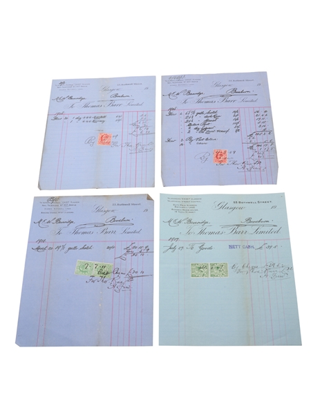 Thomas Barr Limited Invoices, Dated 1908-1917  