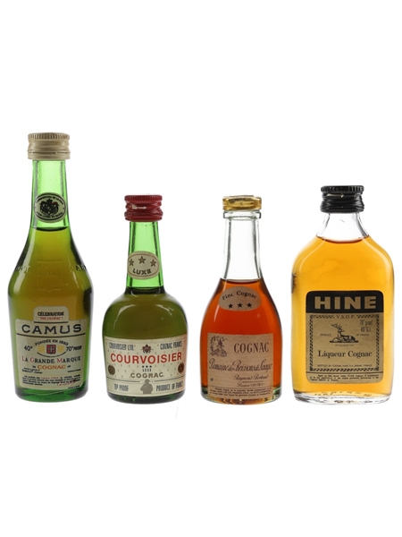 Assorted Cognac Bottled 1970s-1980s 4 x 3-5cl / 40%