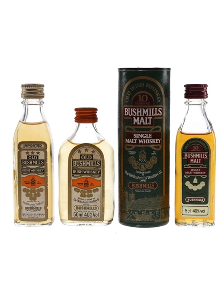 Bushmills 10 Year Old & Old Bushmills 3 Star Bottled 1970s & 1980s 3 x 5cl / 40%