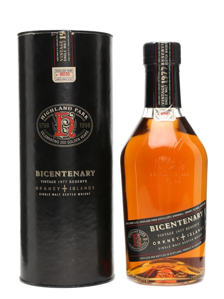 Highland Park 1977 Bicentenary 21 Year Old 70cl / 40%