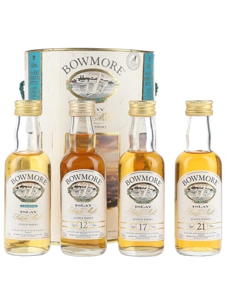 Bowmore Miniatures Collection Legend, 12, 17 & 21 Year Old Set 4 x 5cl / 43%