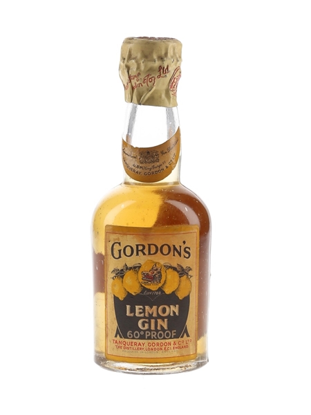 Gordon's Lemon Gin Spring Cap Bottled 1940s-1950s 5cl / 34%