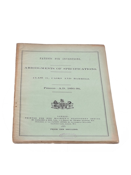 Patents for Inventions Class 21, Casks and Barrels 1893-1896 Owens College Library 