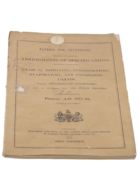 Patents for Inventions Class 32, Distilling, Concentration, Evaporation, and Condensing Liquids, 1877-1883  