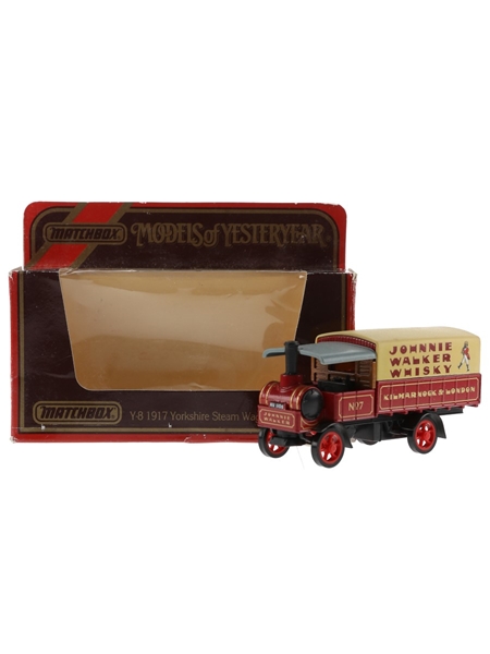 Johnnie Walker Whisky Y-8 1917 Yorkshire Steam Wagon Matchbox - Models Of Yesteryear 10cm x 5cm x 3cm