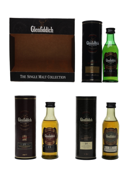 Glenfiddich Single Malt Collection 12, 15 & 18 Year Old 3 x 5cl / 40%