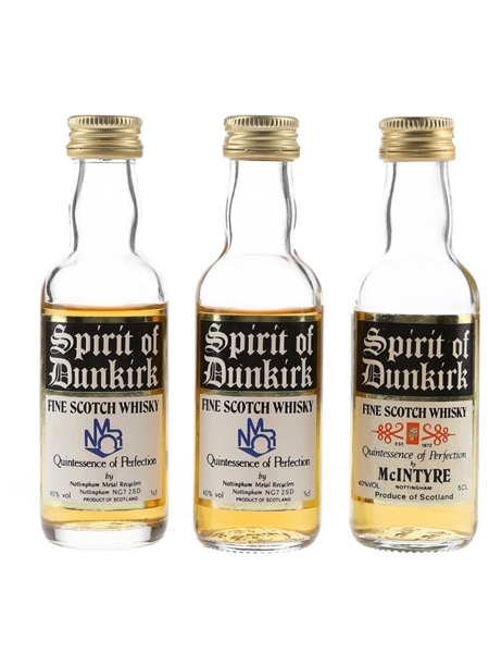 Spirit Of Dunkirk & McIntyre Bottled 1980s 3 x 5cl / 40%